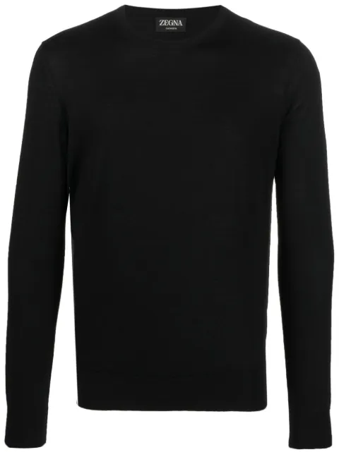 Zegna crew-neck cashmere-silk jumper