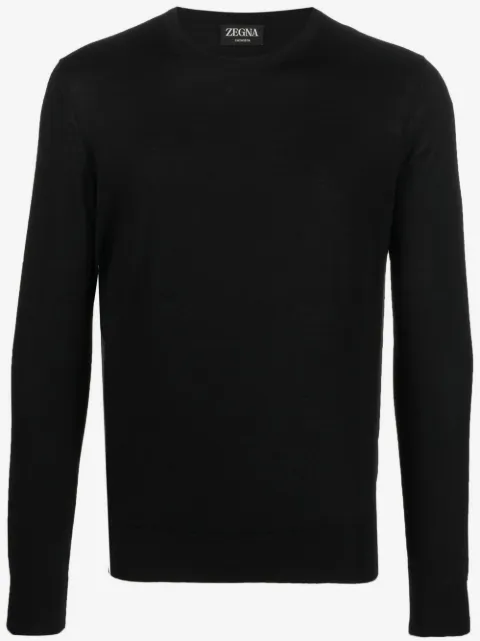 Zegna crew-neck cashmere-silk jumper
