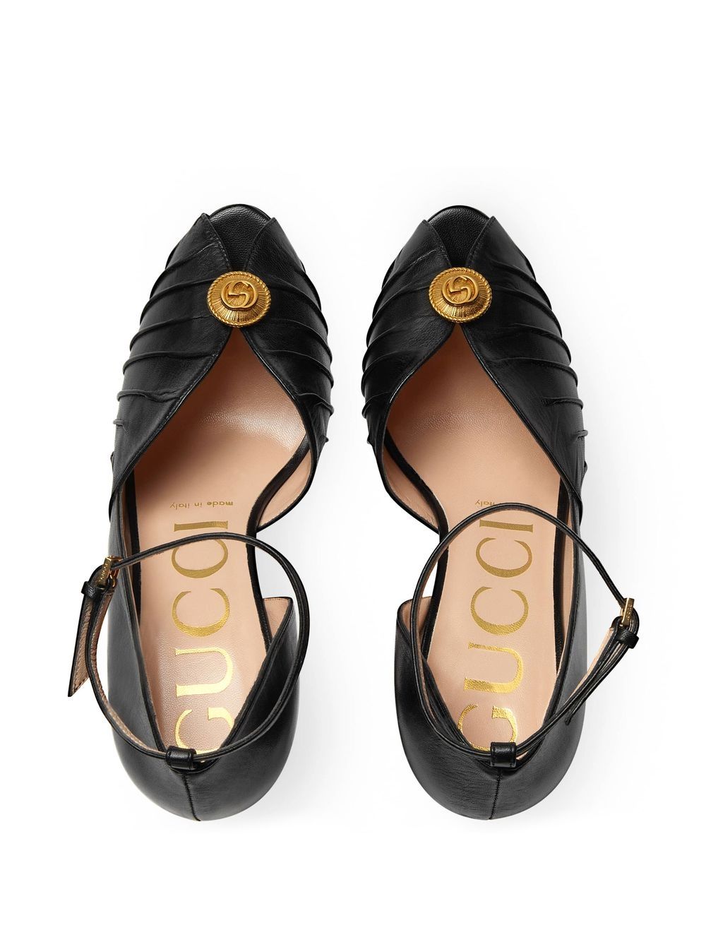 Shop Gucci Logo-plaque 95mm Leather Sandals In Schwarz