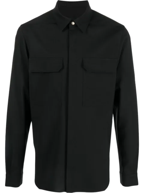 Rick Owens concealed-front shirt jacket