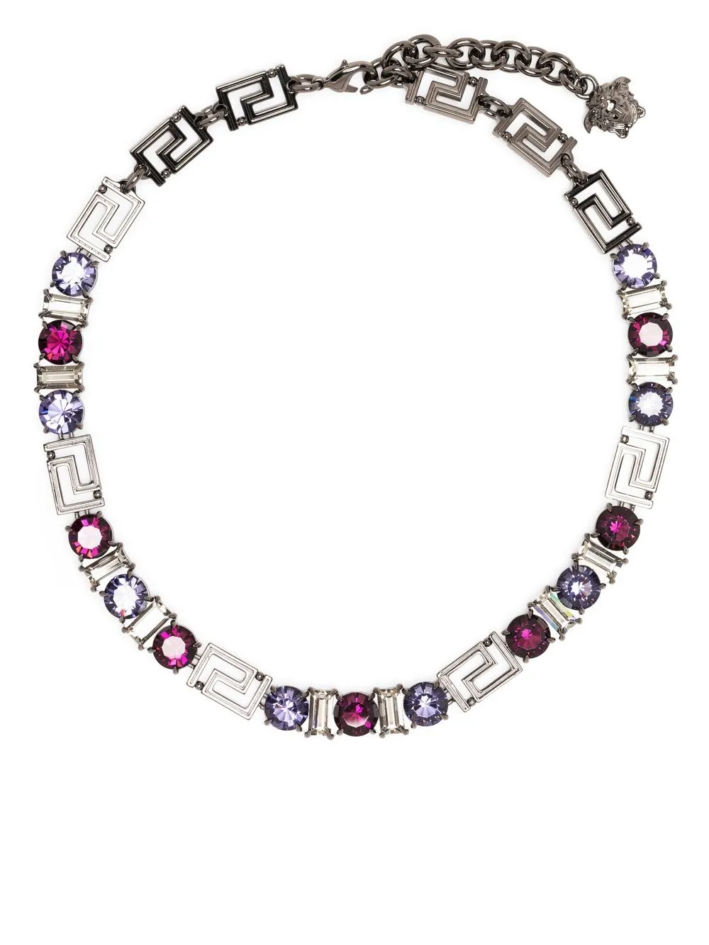 

Versace Greca pattern necklace - Grey