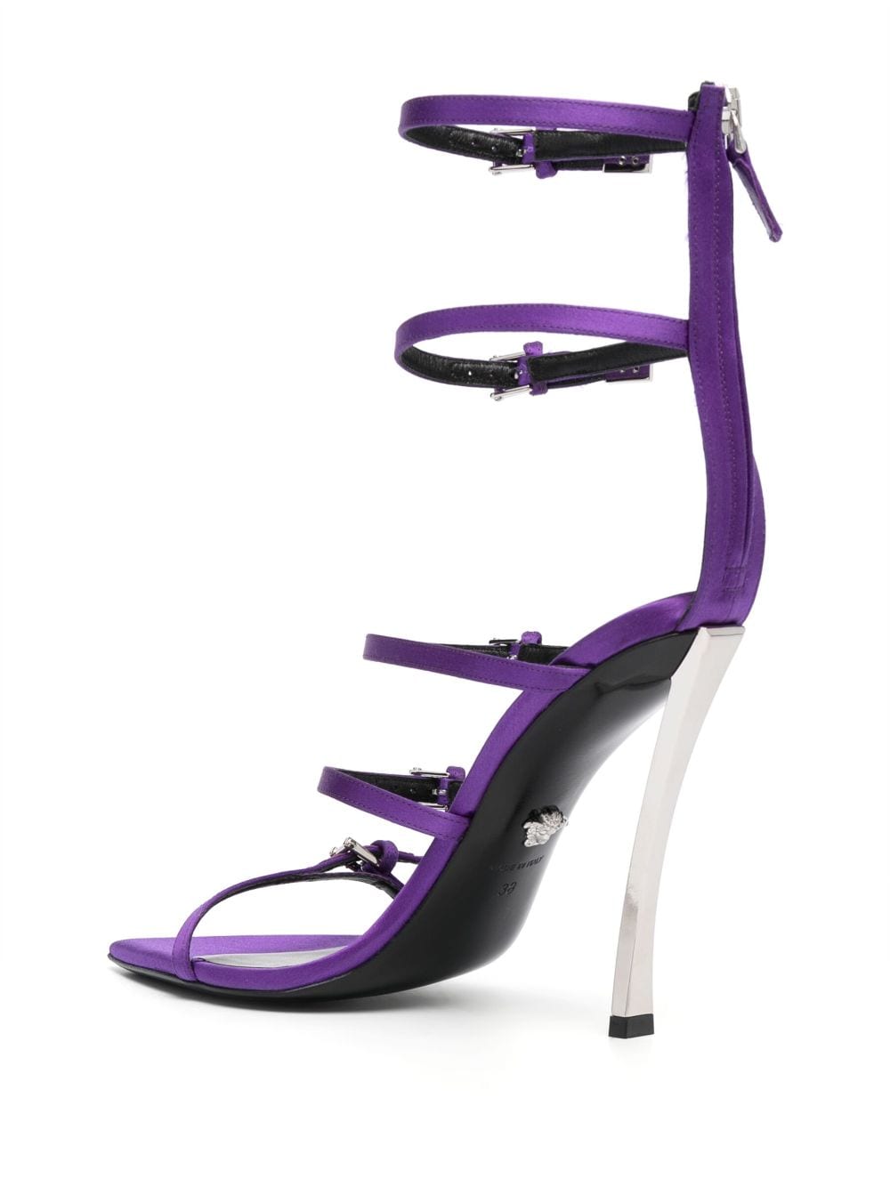 Shop Versace Pin-point 130mm Sandals In Purple