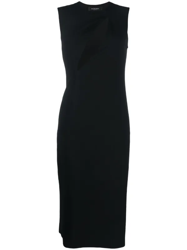 【送料&関税込】Versace Sleeveless Midi Dress With Cutouts Versace cut-out Sleeveless Midi Dress | Black | FARFETCH BH