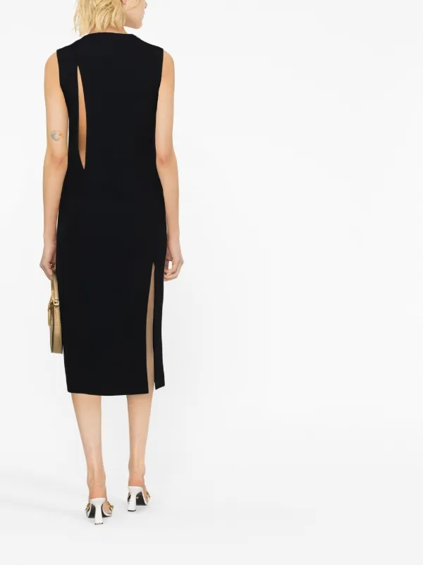 【関税込み】versace Cut out midi dress Versace cut-out Sleeveless Midi Dress | Black | FARFETCH CA