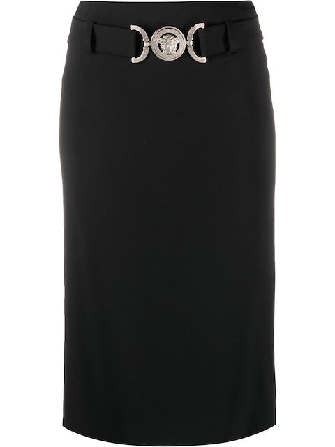 Versace Medusa Biggie belted pencil skirt