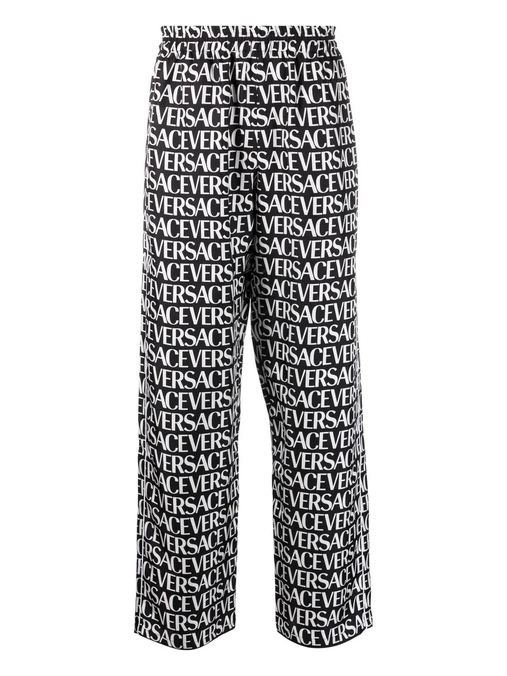 

Versace logo-print silk trousers - Black