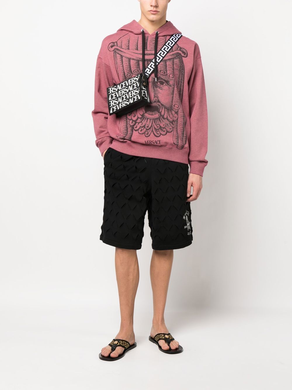 Versace Hoodie met print - Rood