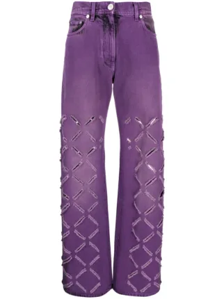 ボトムスその他 VERSACE Women Pants 10098441A068381LD60 Purple Versace Jeans Couture Purple Vintage Pants Size 24 | eBay