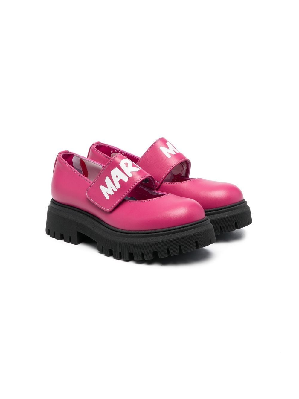 Marni Kids' Chunky Logo-print Loafers In Pink
