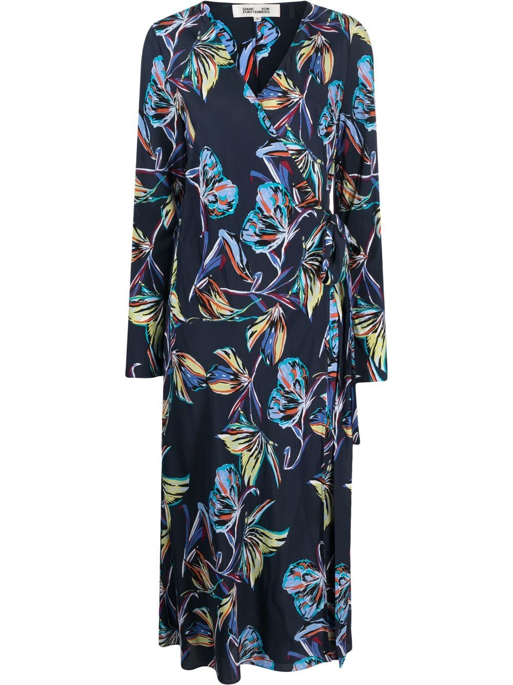 

DVF Diane von Furstenberg vestido cruzado con estampado floral - Azul