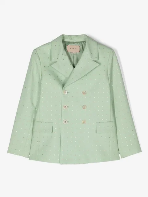 Gucci Kids двубортный блейзер с логотипом