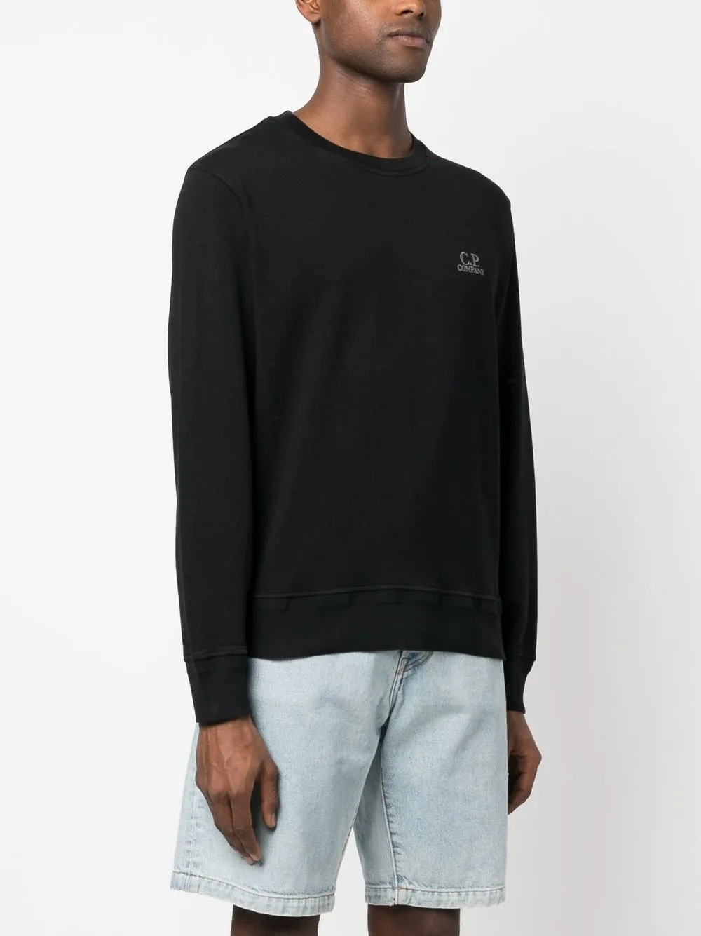 C.p. Company Logo-embroidered Sweatshirt In Black