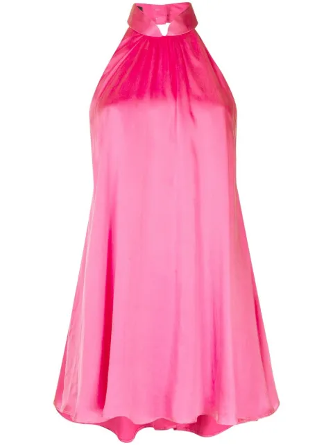Lisa Von Tang silk open back babydoll dress