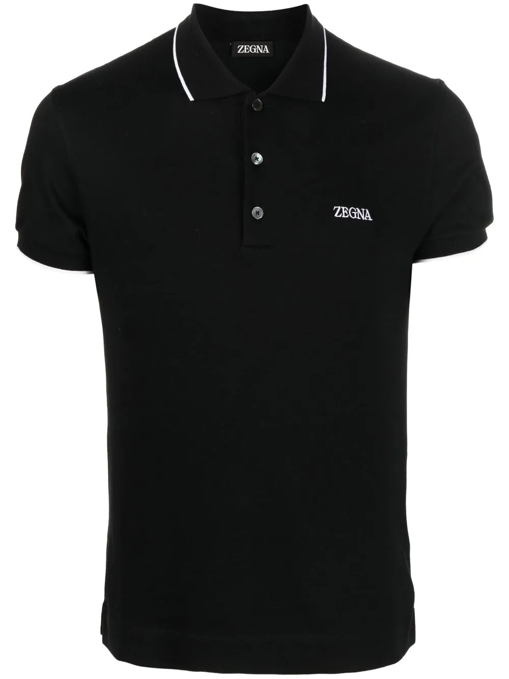 

Zegna playera tipo polo con logo bordado - Negro