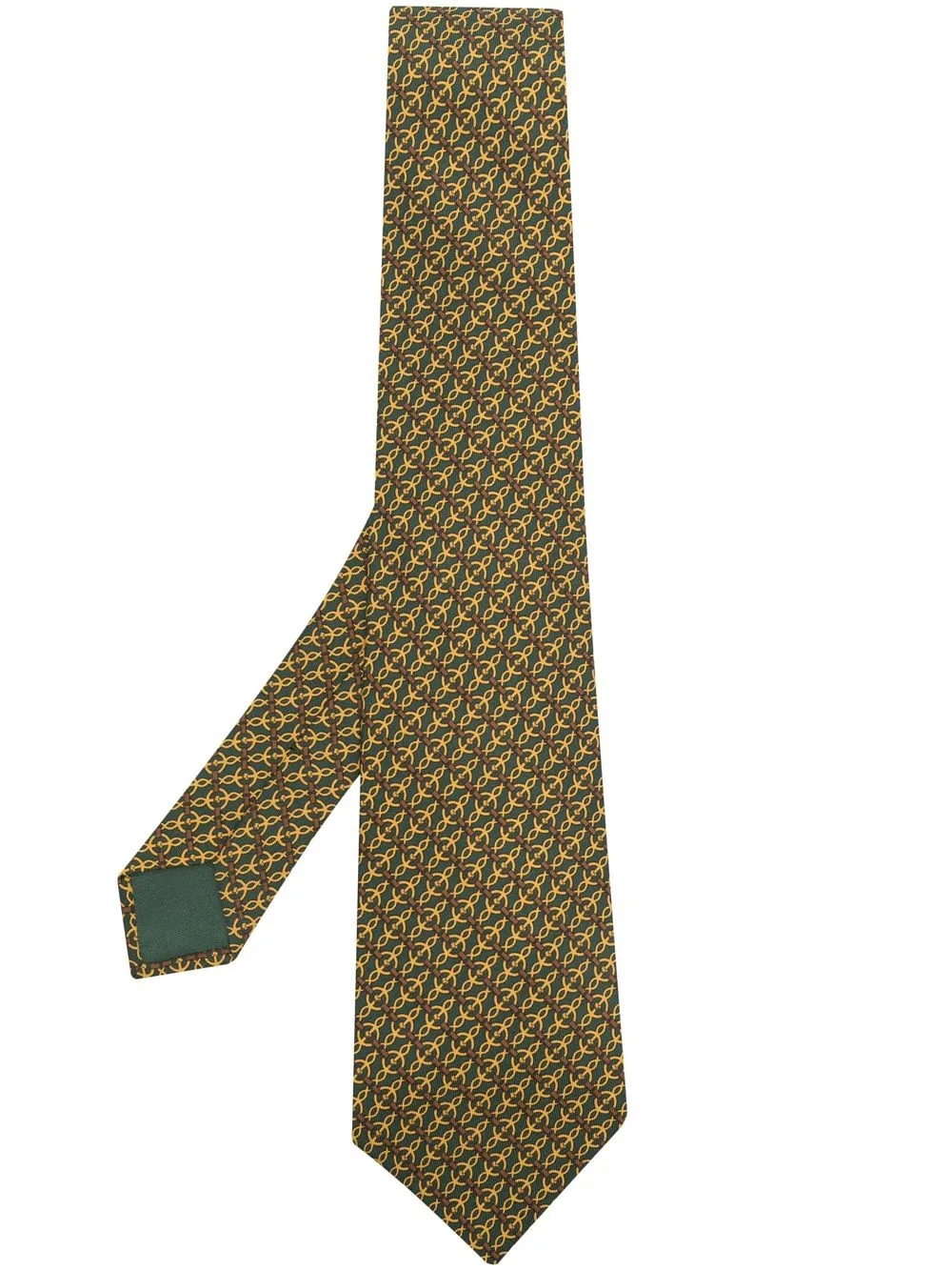 

Hermès corbata de seda con estampado abstracto 2000 pre-owned - Verde