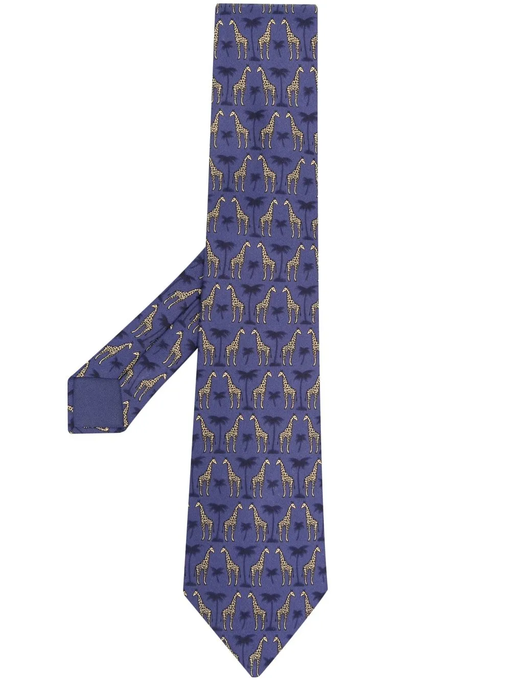 

Hermès corbata de seda con jiirafas estampadas 2000 pre-owned - Morado