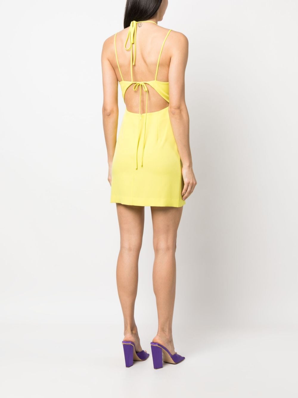 Shop P.a.r.o.s.h Multiple-strap Mini Dress In Yellow