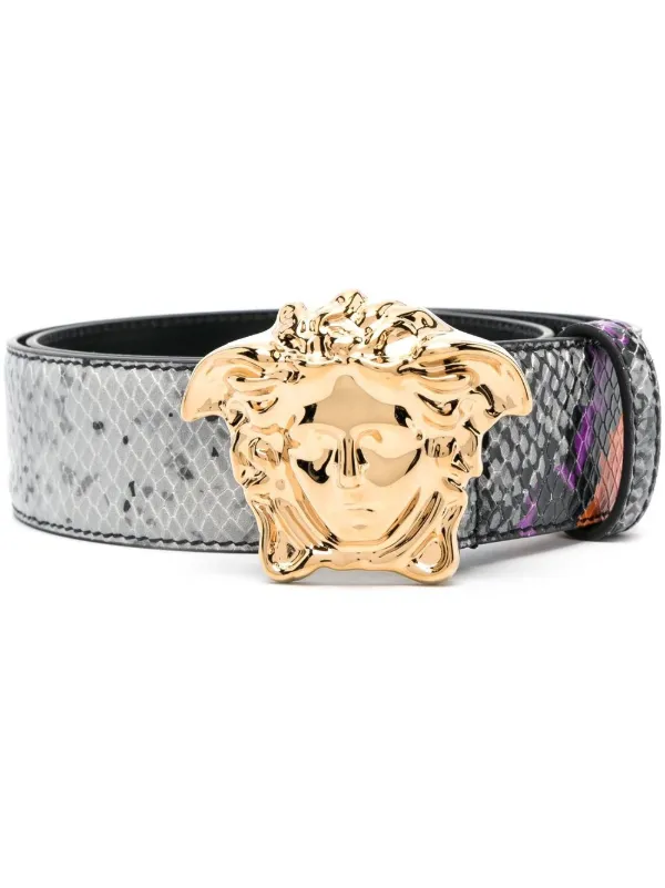 Versace Medusa Plaque Buckle Belt - Black