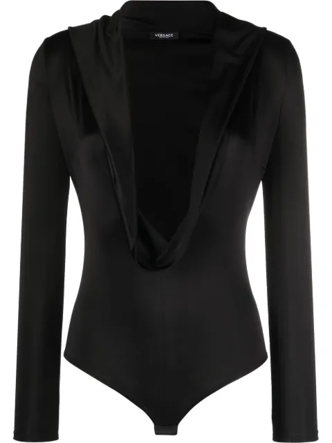 Versace cowl-neck long-sleeved bodysuit