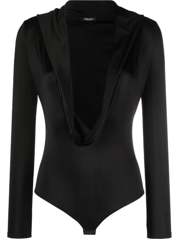 Versace cowl neck long sleeved Bodysuit Farfetch
