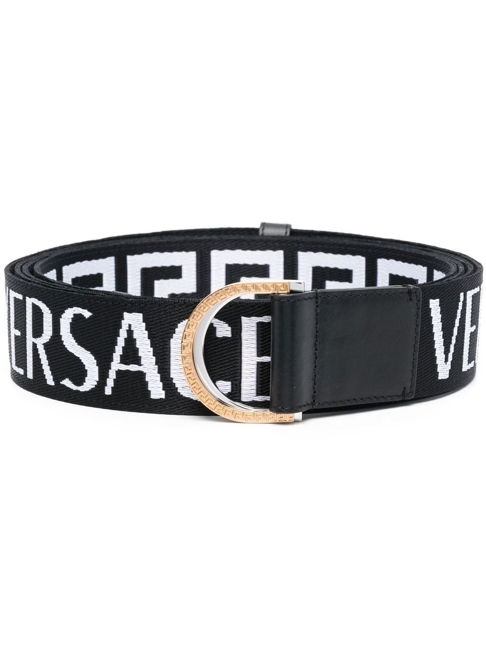 VERSACE 90's Printed Logo Belt, Black – OZNICO