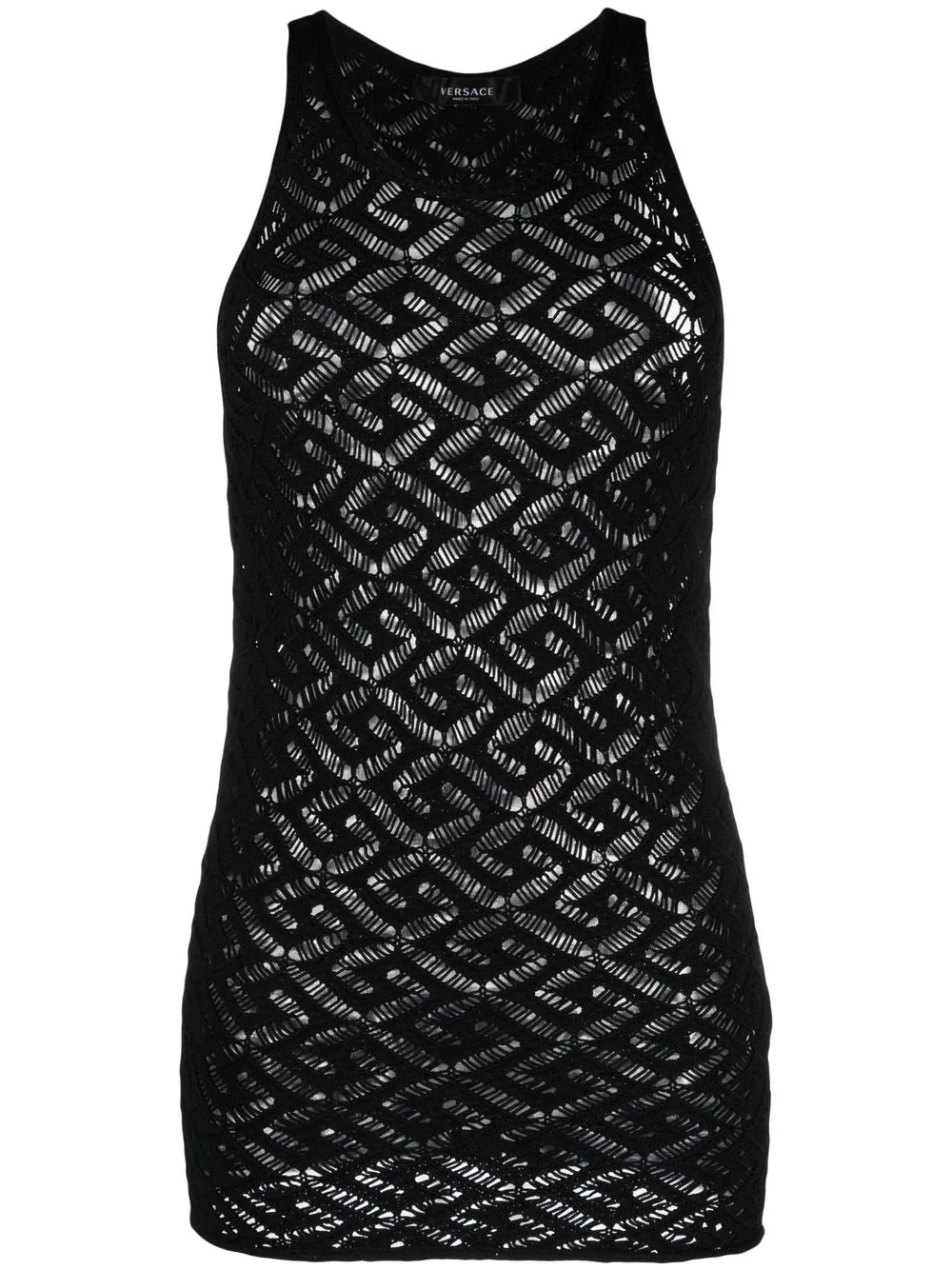 

Versace perforated monogram-pattern tank top - Black