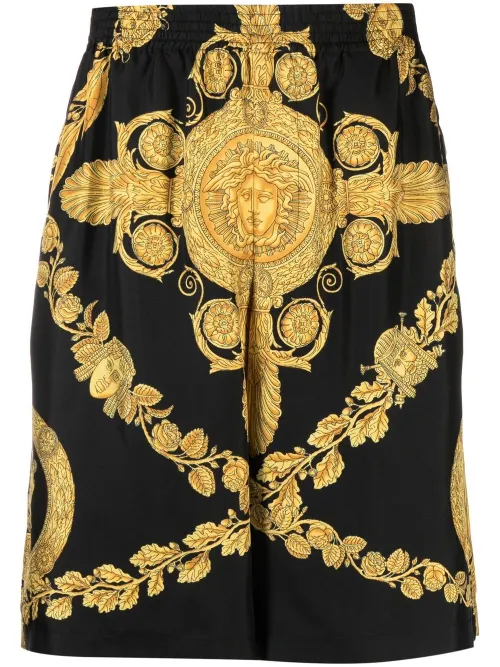 Short en soie à imprimé Barocco - Versace - Modalova