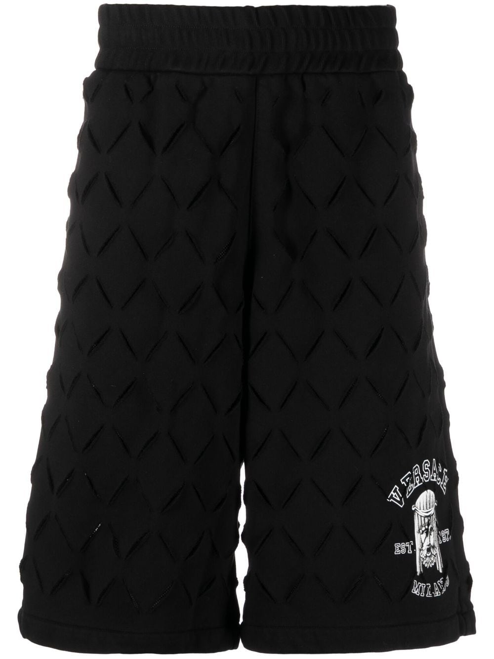 VERSACE LOGO-PRINT COTTON SHORTS