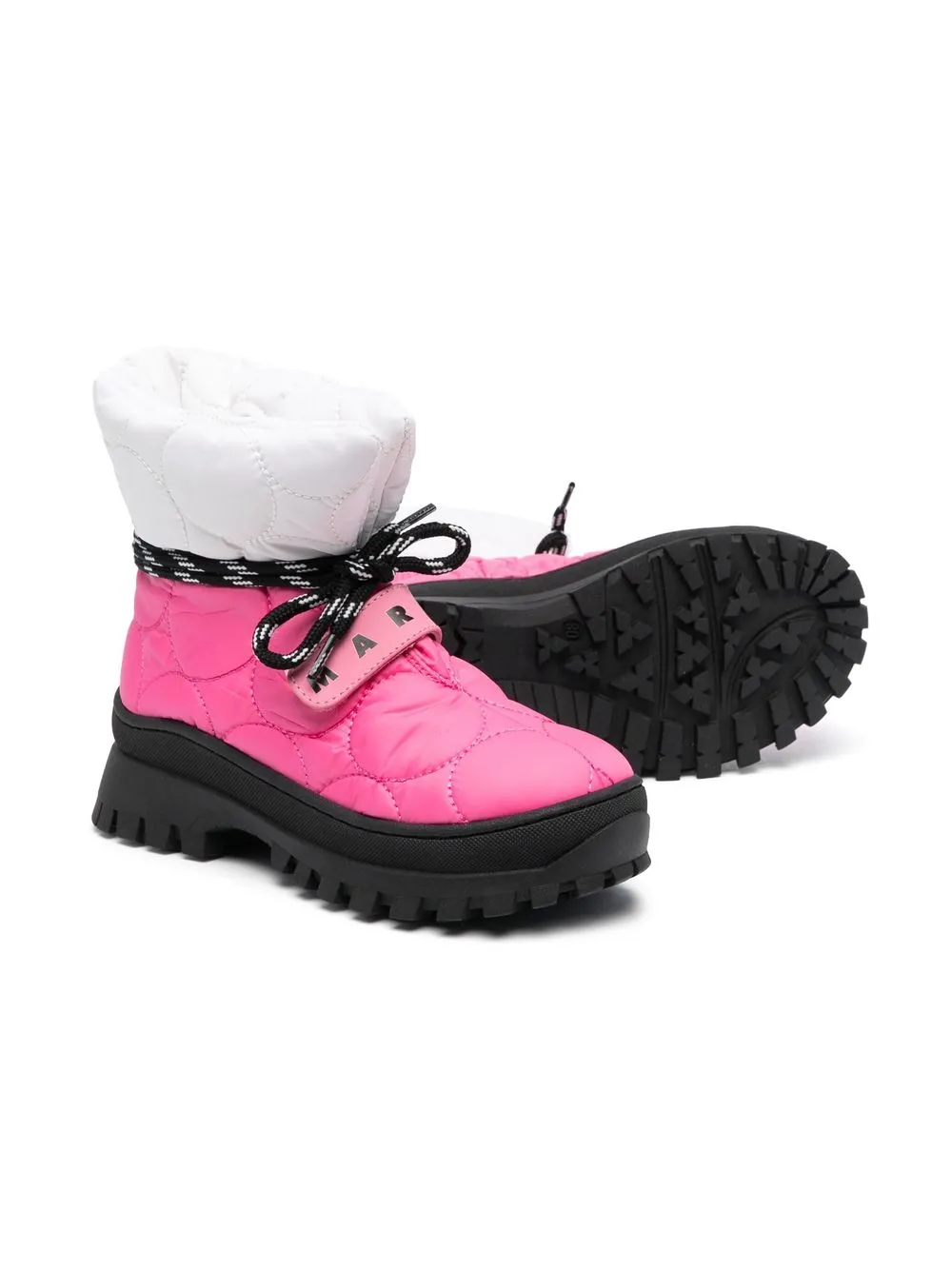 Marni Kids Tweekleurige veterlaarzen - Roze