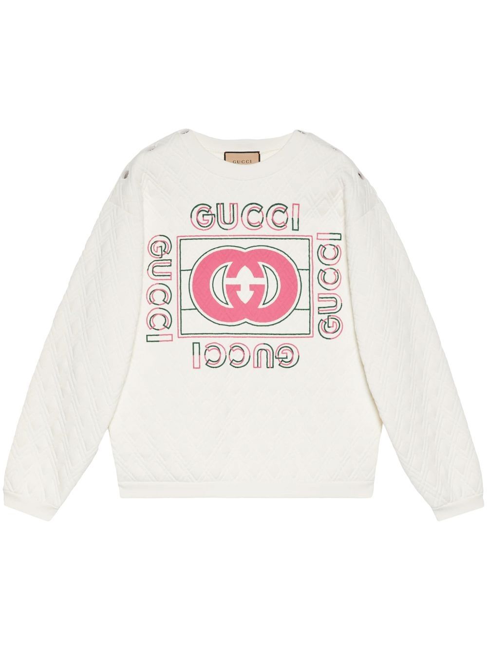 Shop Gucci Interlocking G Quilted Sweatshirt In Weiss