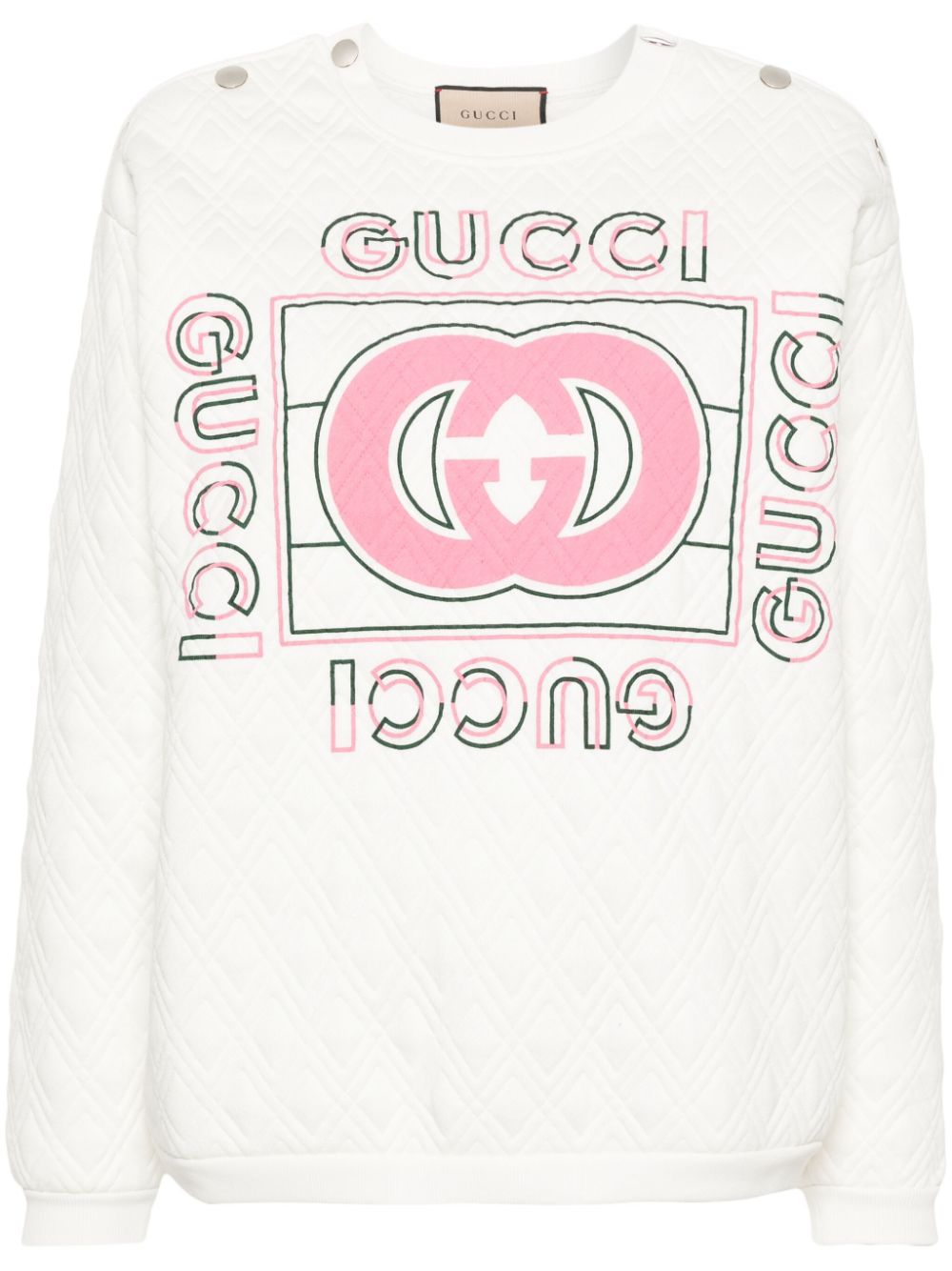 Gucci Interlocking G quilted sweatshirt - White