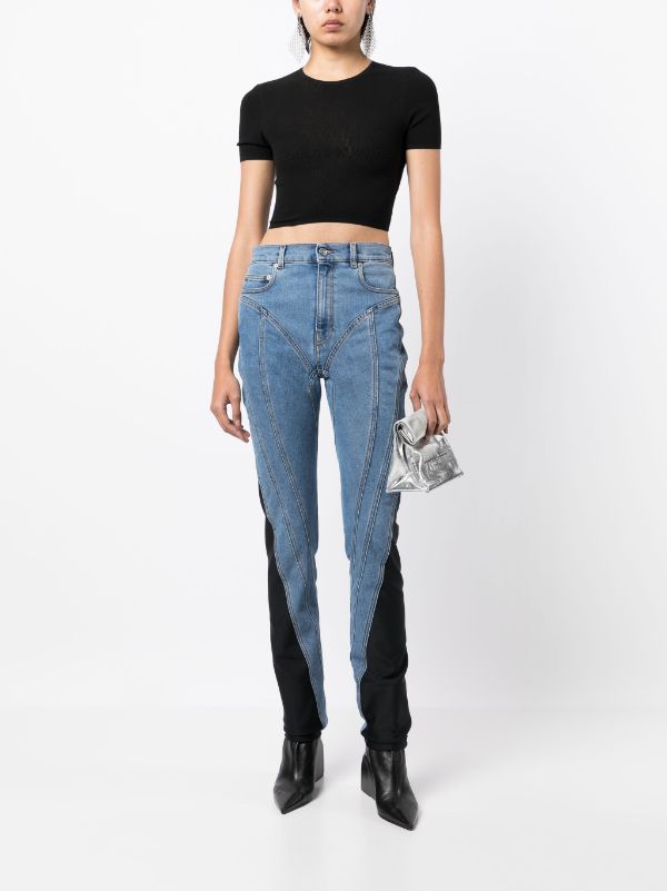 Alexander Wang logo-mesh-detailing Cropped T-shirt - Farfetch