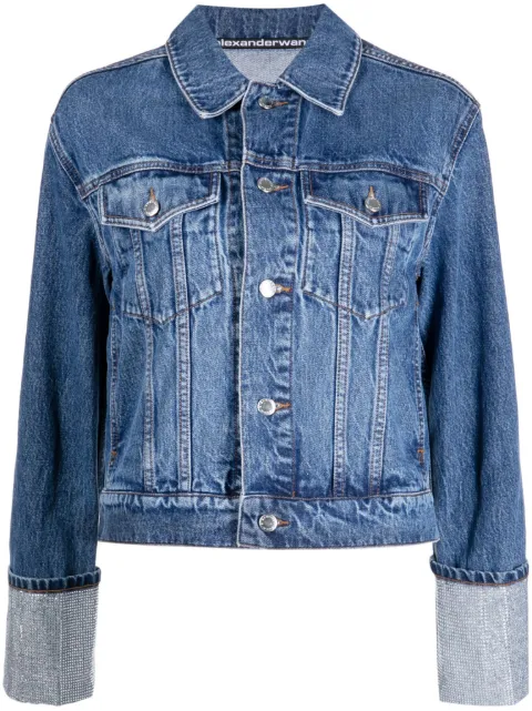 Alexander Wang  crystal embellished denim jacket