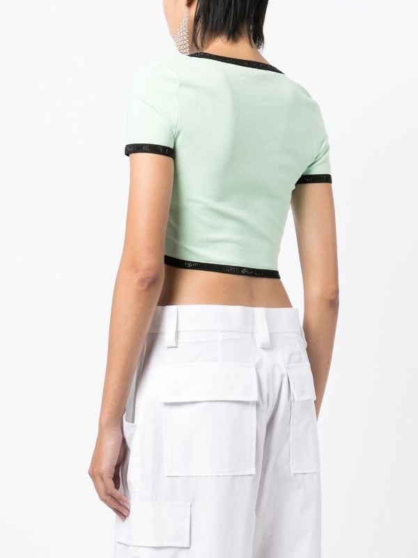 Alexander Wang contrasting-border Cropped T-shirt - Farfetch