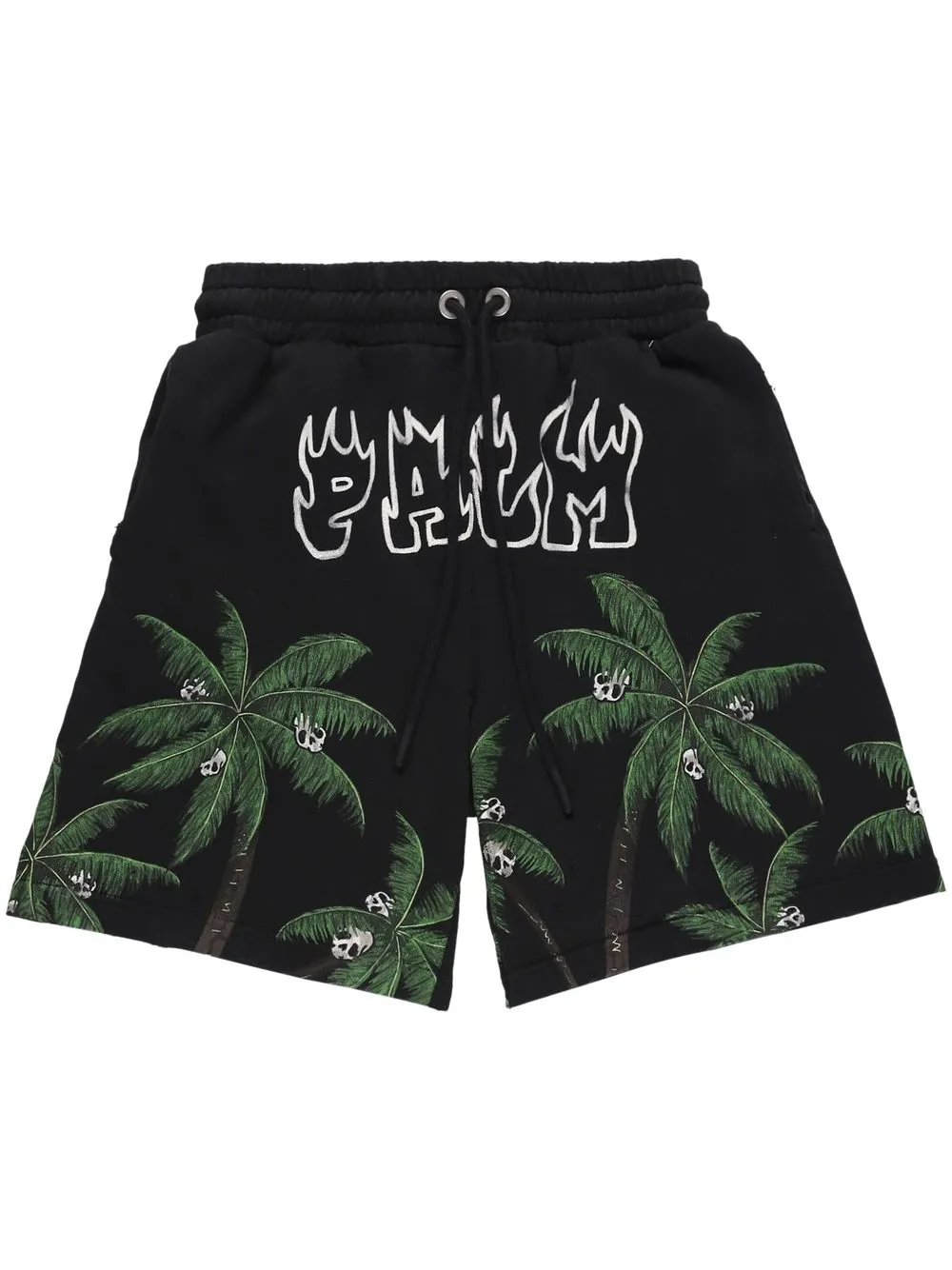 

Palm Angels palm tree cotton track shorts - Black