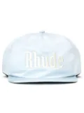 RHUDE embroidered snapback hat - Blue