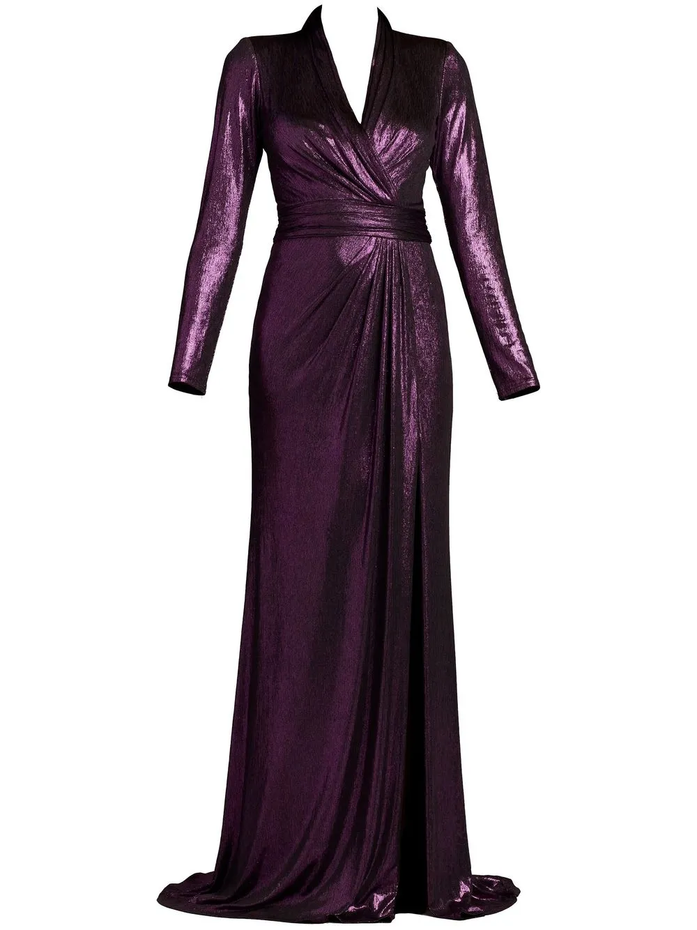 

Tadashi Shoji metallic-effect V-neck dress - Purple