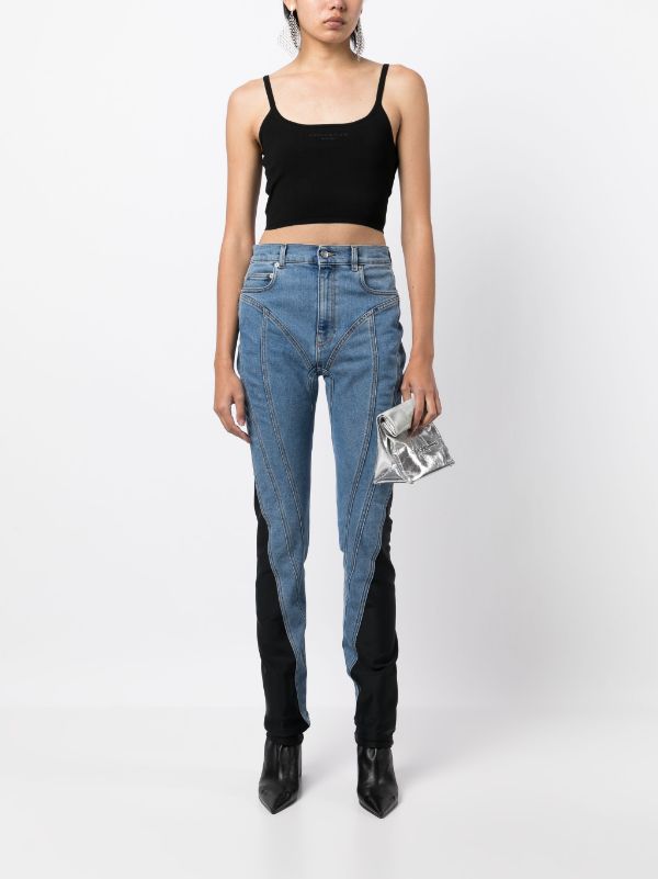 Alexander Wang COMPACT KNIT TANK BRA WITH JERSEY ROLL TRIMS - Farfetch