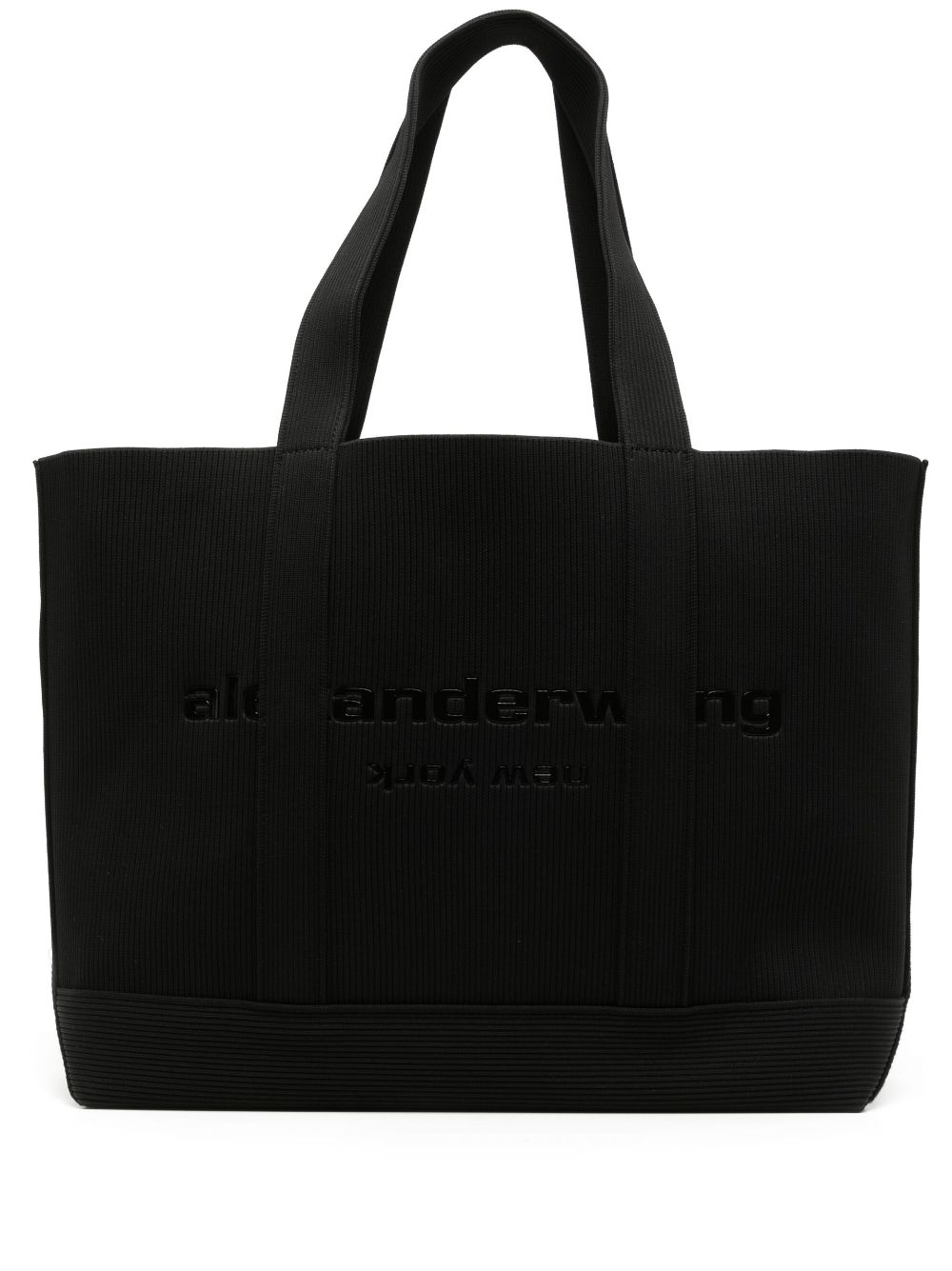 Alexander Wang debossedlogo ribbedknit Tote Bag Farfetch