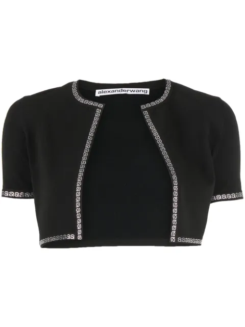 Alexander Wang logo-trim cropped cardigan