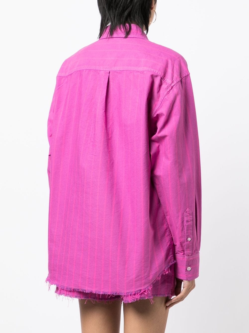 Shop Alexander Wang Frayed-edge Boyfriend Shirt In Pink
