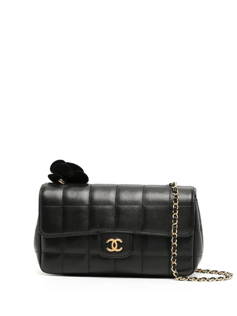 

CHANEL Pre-Owned 2008 Choco Bar Camélia Classic Flap shoulder bag - Black