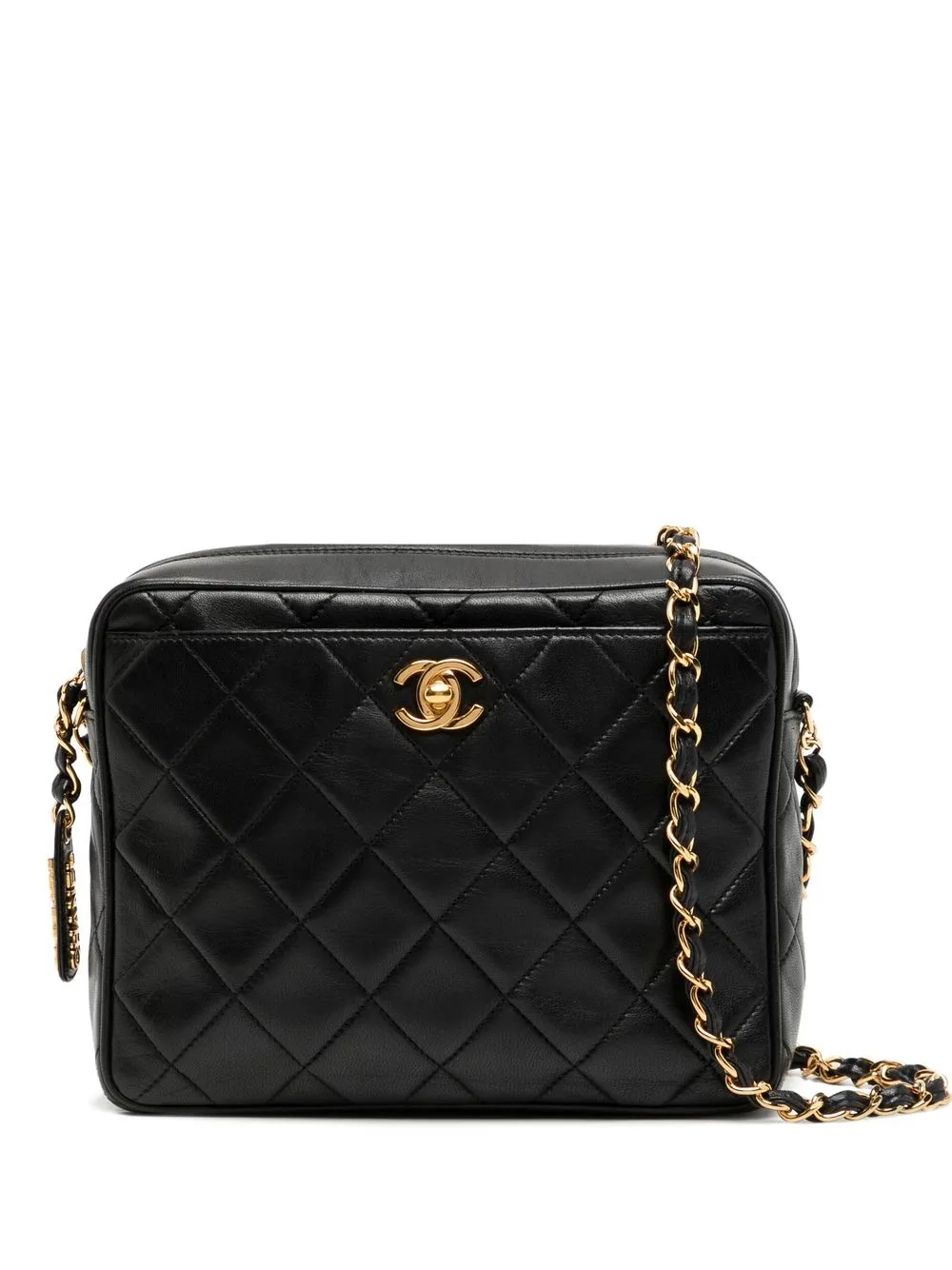 

CHANEL Pre-Owned 1997 diamond-quilted zipped camera bag - Black