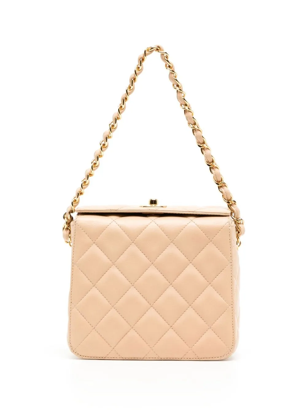 

CHANEL Pre-Owned 1997 diamond-quilted foldover handbag - Neutrals