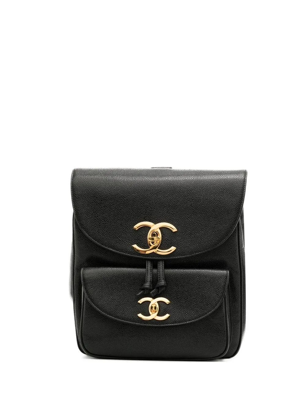 

CHANEL Pre-Owned 1995 flap drawstring backpack - Black