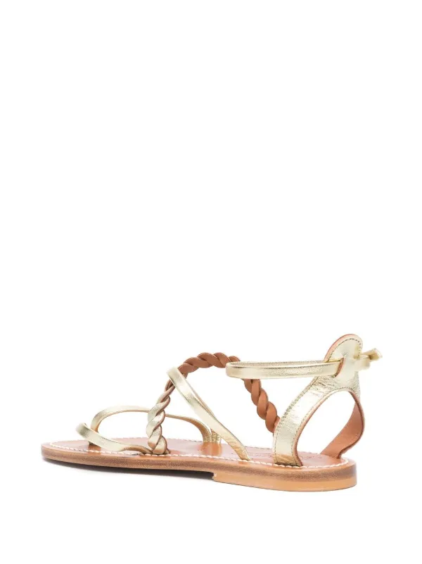 K. Jacques Malouine Metallic Strappy Sandals | Gold