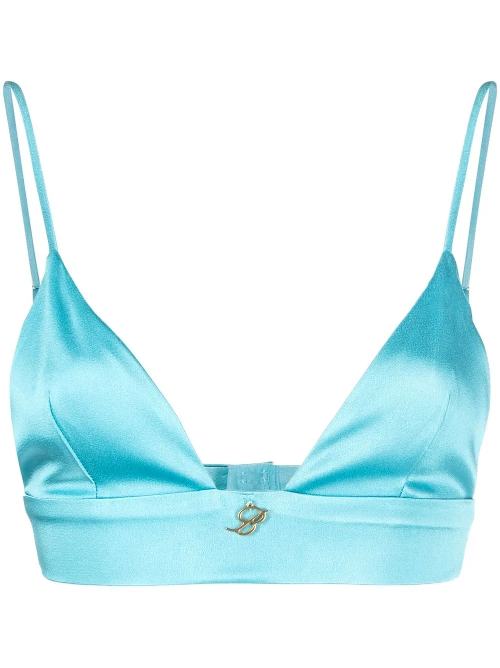 

Blumarine satin cropped bralette top - Blue