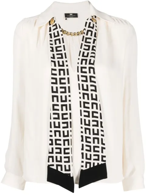 Elisabetta Franchi V-neck pleated blouse