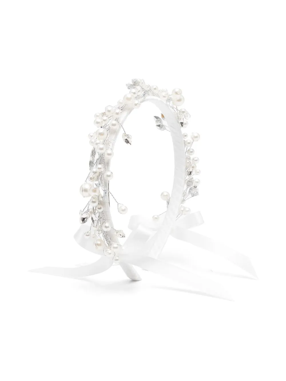 

Monnalisa beaded ribbon hairband - White