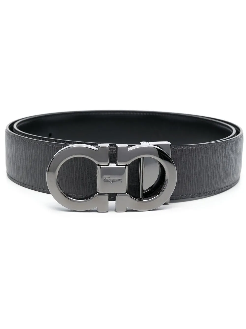 

Ferragamo Gancini-buckle leather belt - Black